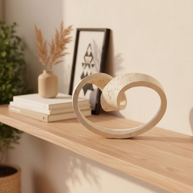 Geometric Ring Sculpture, Modern Abstract Luxury Living Room Decoration