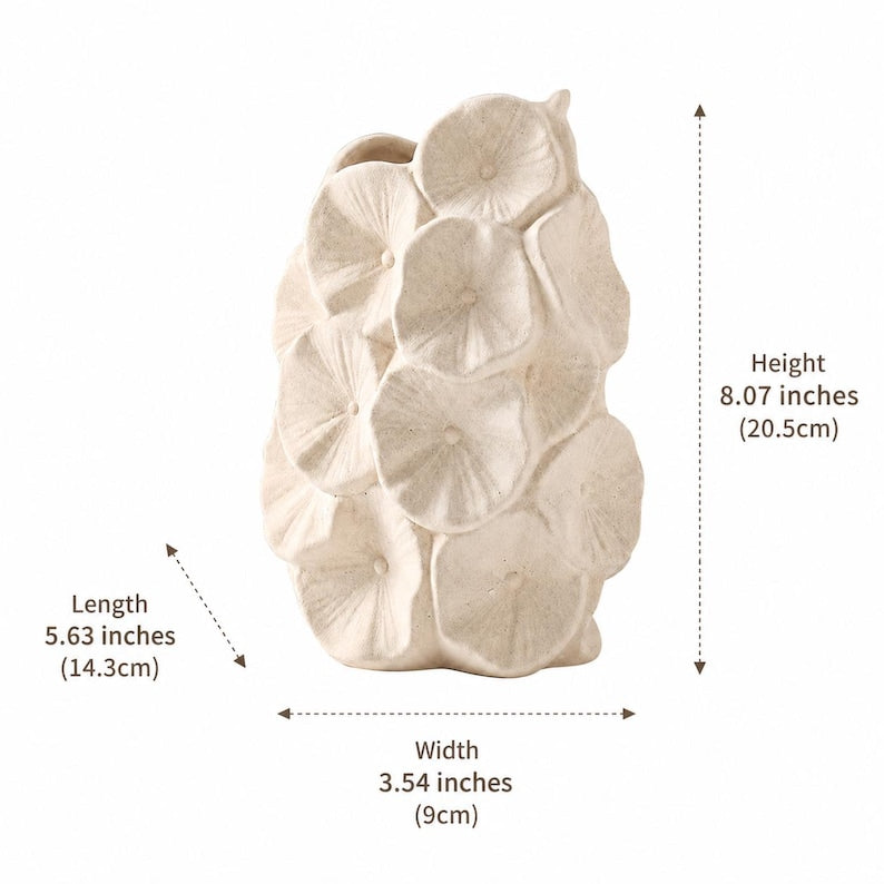 Textured White Ceramic Vase Set, Unique Home Decor Artwork