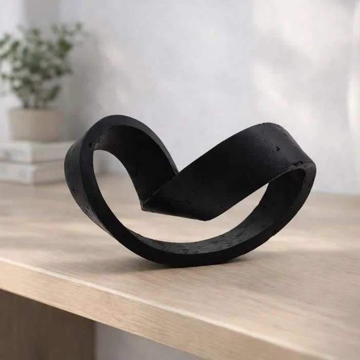 Geometric Ring Sculpture, Modern Abstract Luxury Living Room Decoration