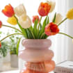 Layered bubble glass vase, modern ornament, elegant home decoration