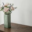 Tall Rectangular Green Ceramic Vase, Simple Porcelain Flower Stand