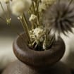 Mini Wooden Vase Set with Rustic Dried Flower