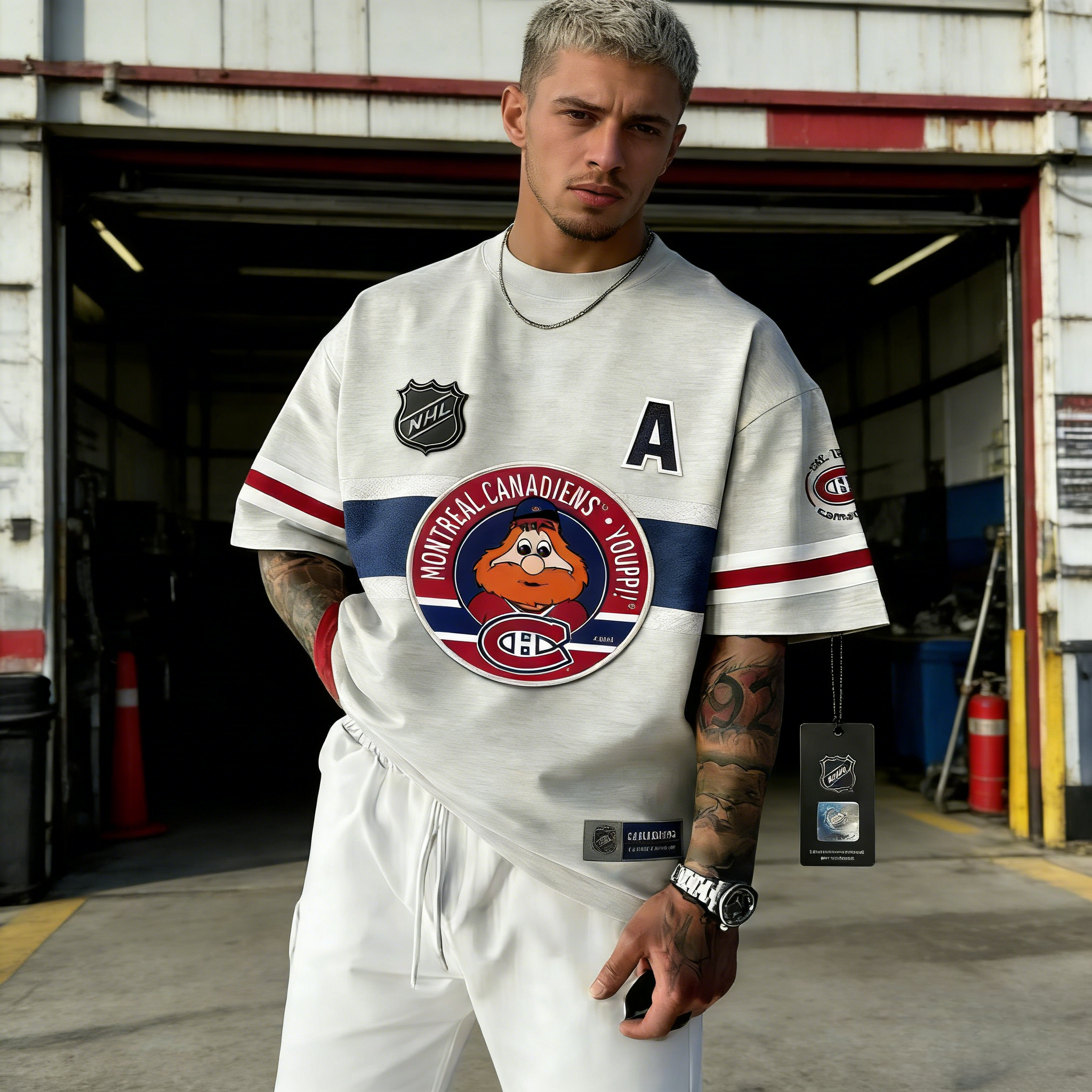 Generate T-shirts featuring the NHL team "Montreal Canadiens" and their mascot "Youppi!"