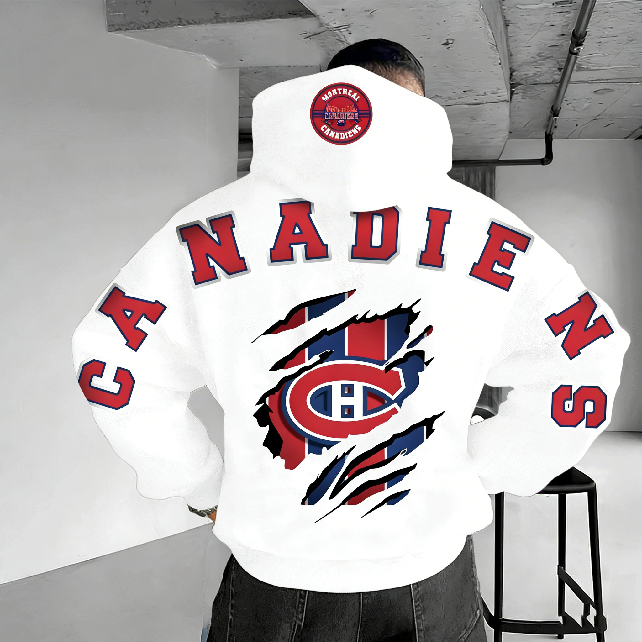 Unisex "Montreal Canadiens" Graphic Streetwear Vintage Plush Hoodie