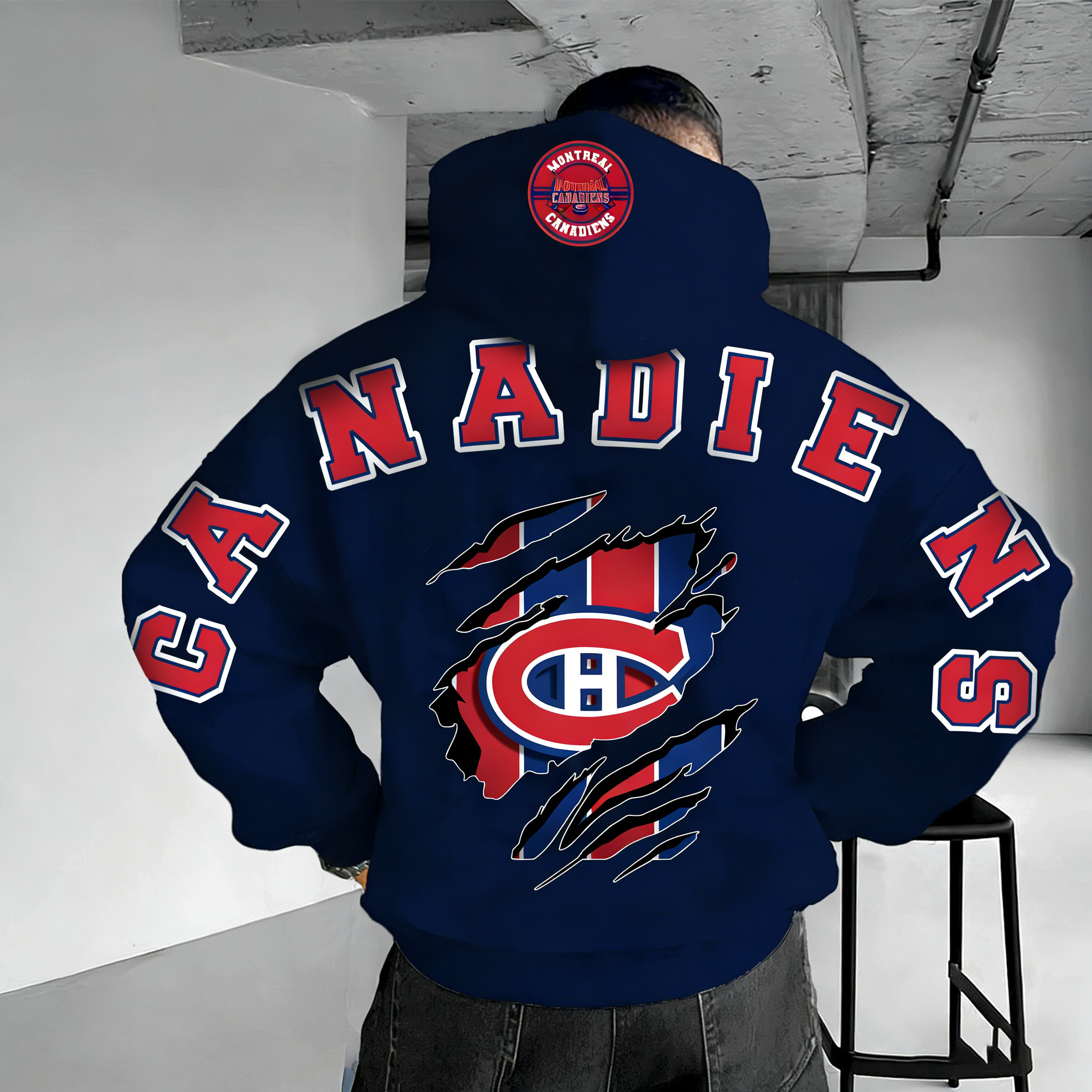 Unisex "Montreal Canadiens" Graphic Streetwear Vintage Plush Hoodie