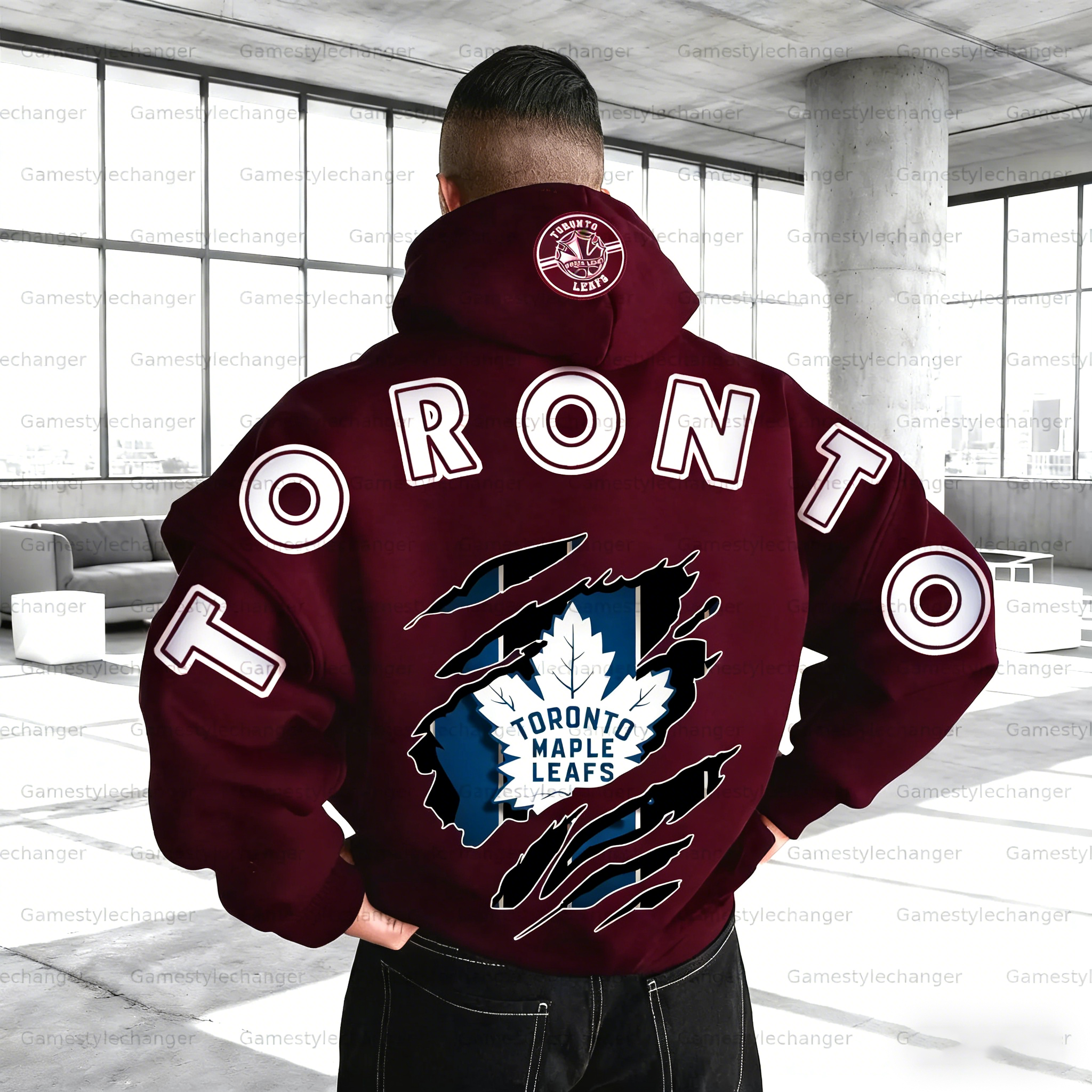 Unisex "Toronto Maple Leafs" Graphic Streetwear Vintage Plush Hoodie