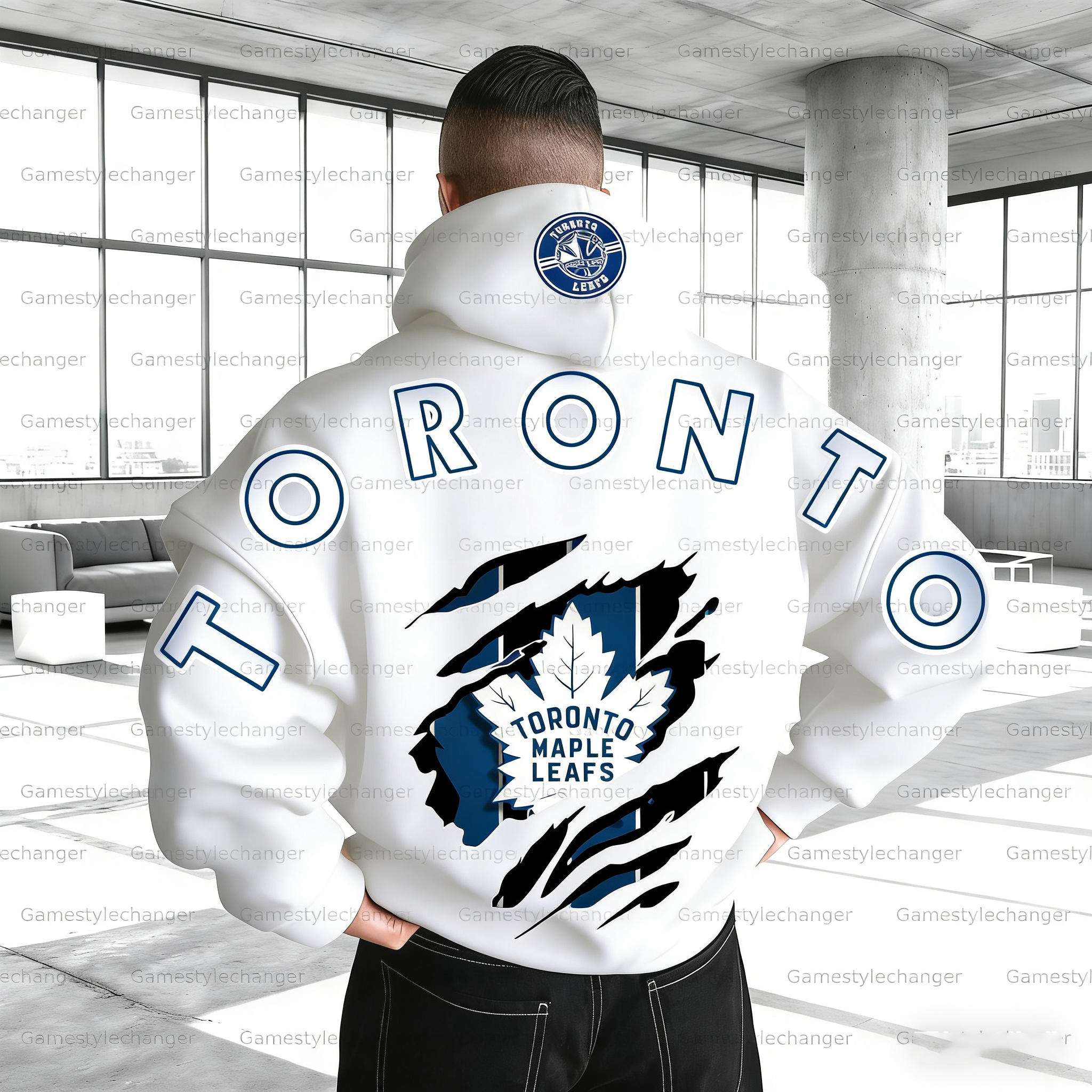 Unisex "Toronto Maple Leafs" Graphic Streetwear Vintage Plush Hoodie
