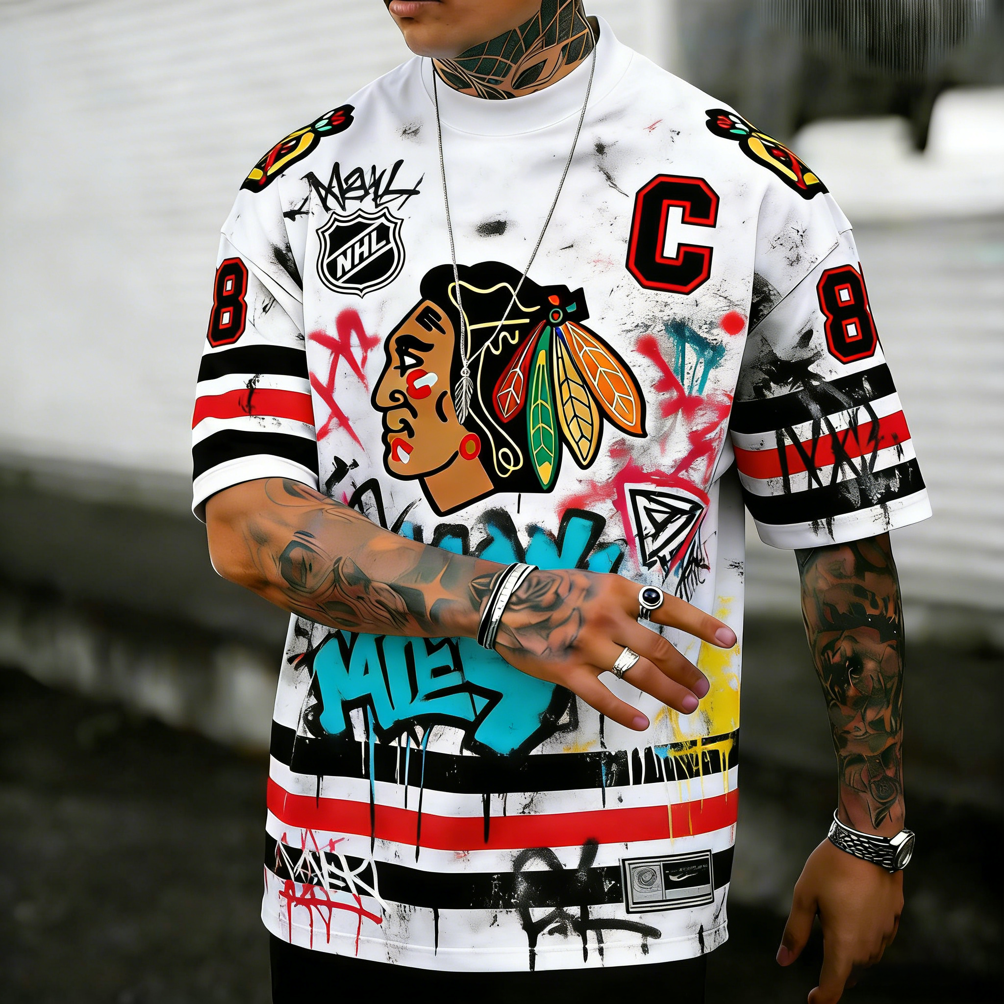 Unisex  "chicago blackhawks"  Inspired Trendy T-shirt