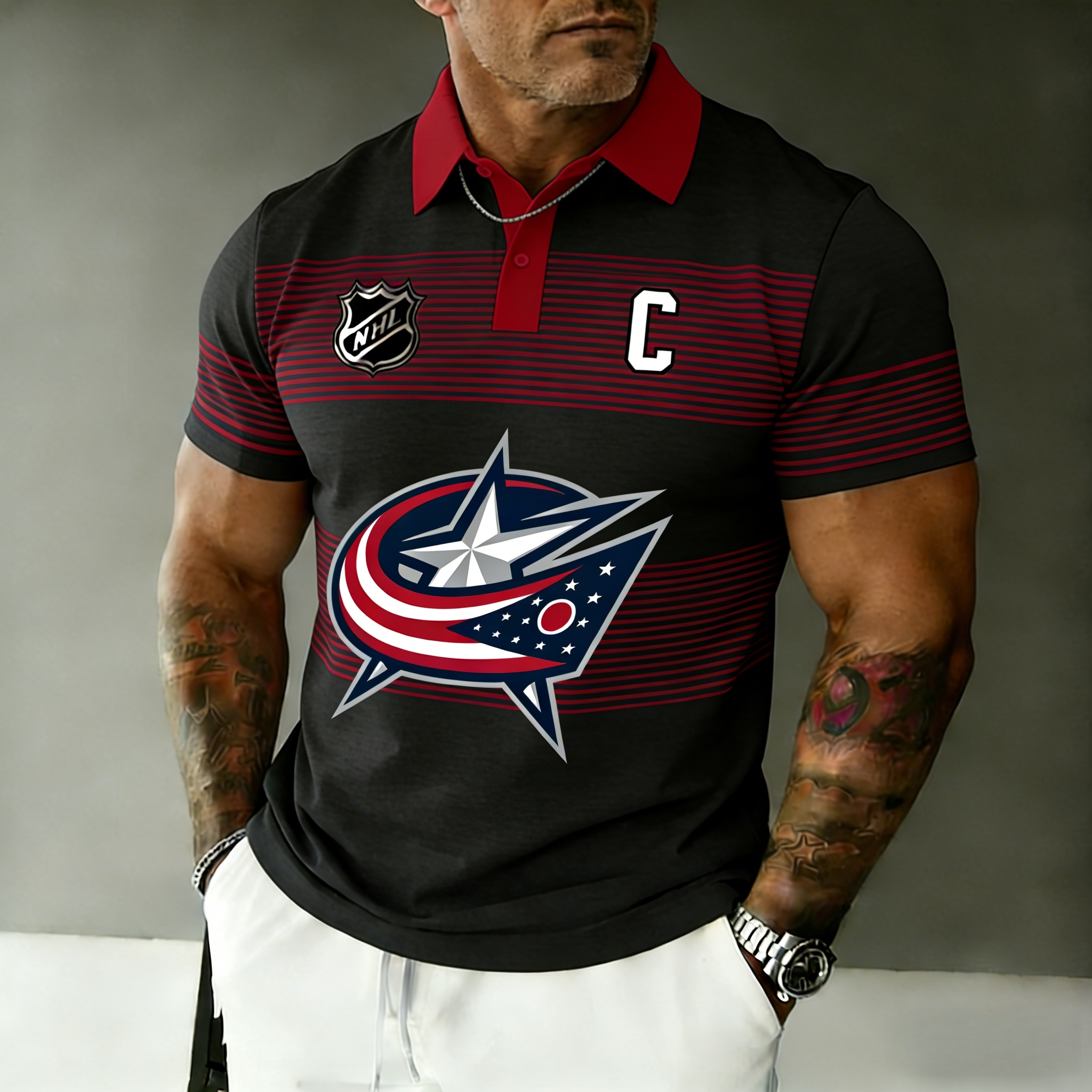 Columbus Blue Jackets captain's polo shirt