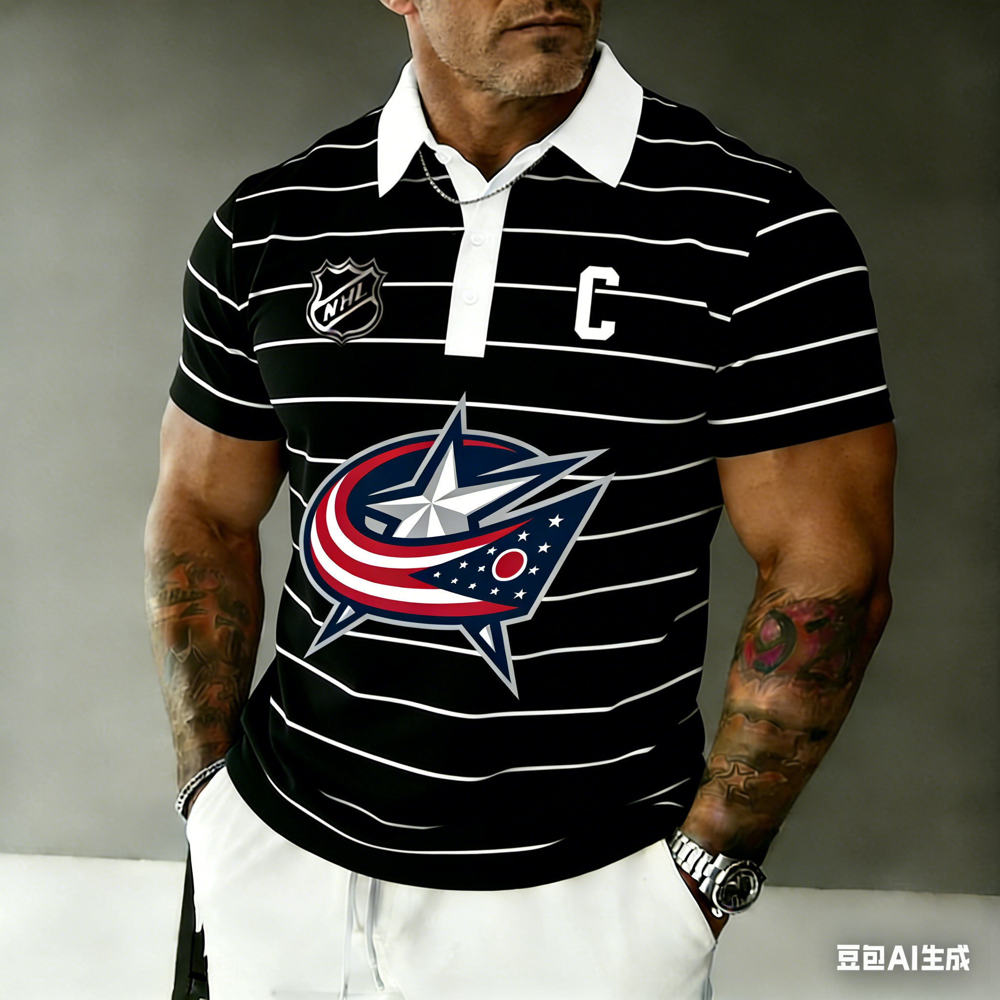 Columbus Blue Jackets captain's polo shirt
