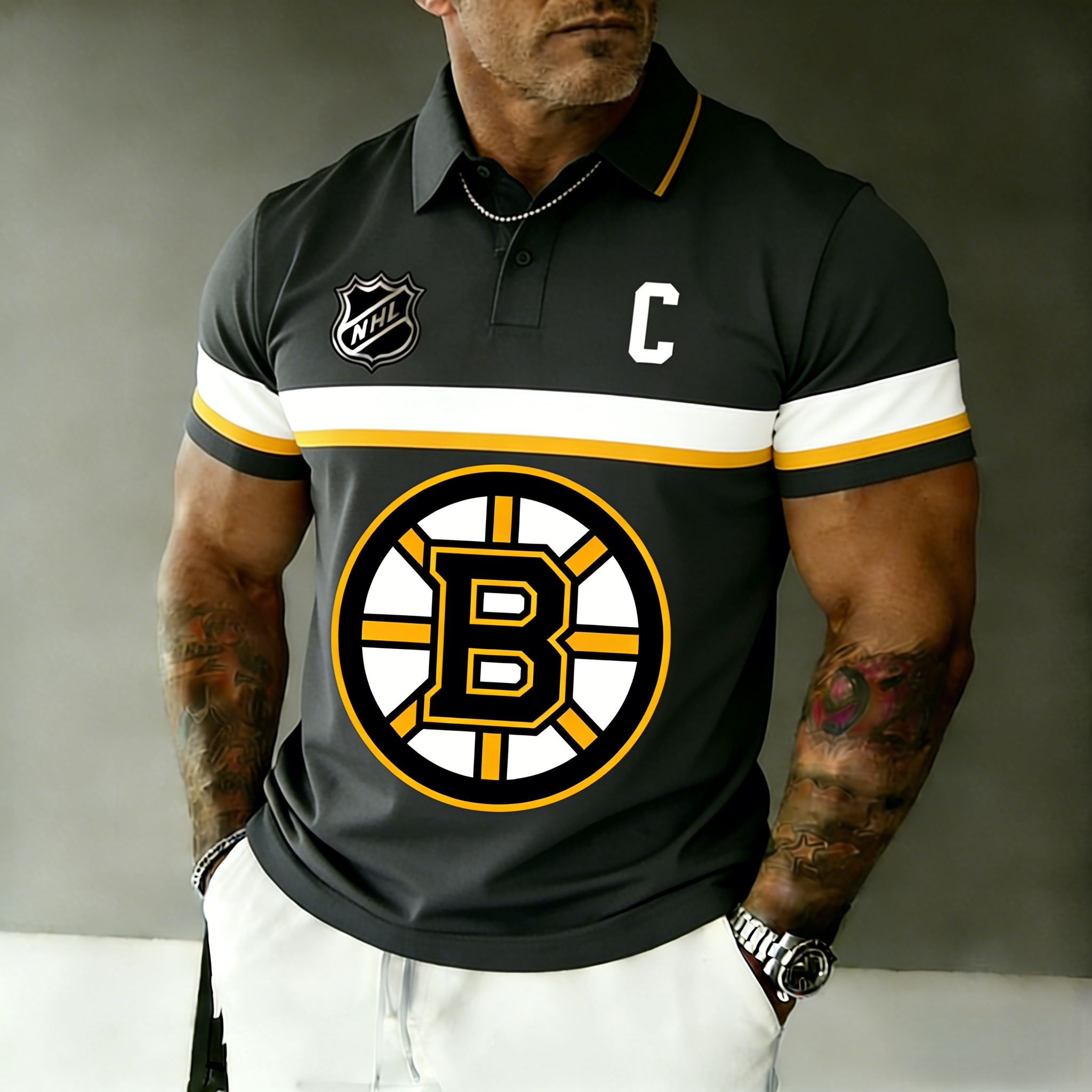 Boston Bruins captain's polo shirt