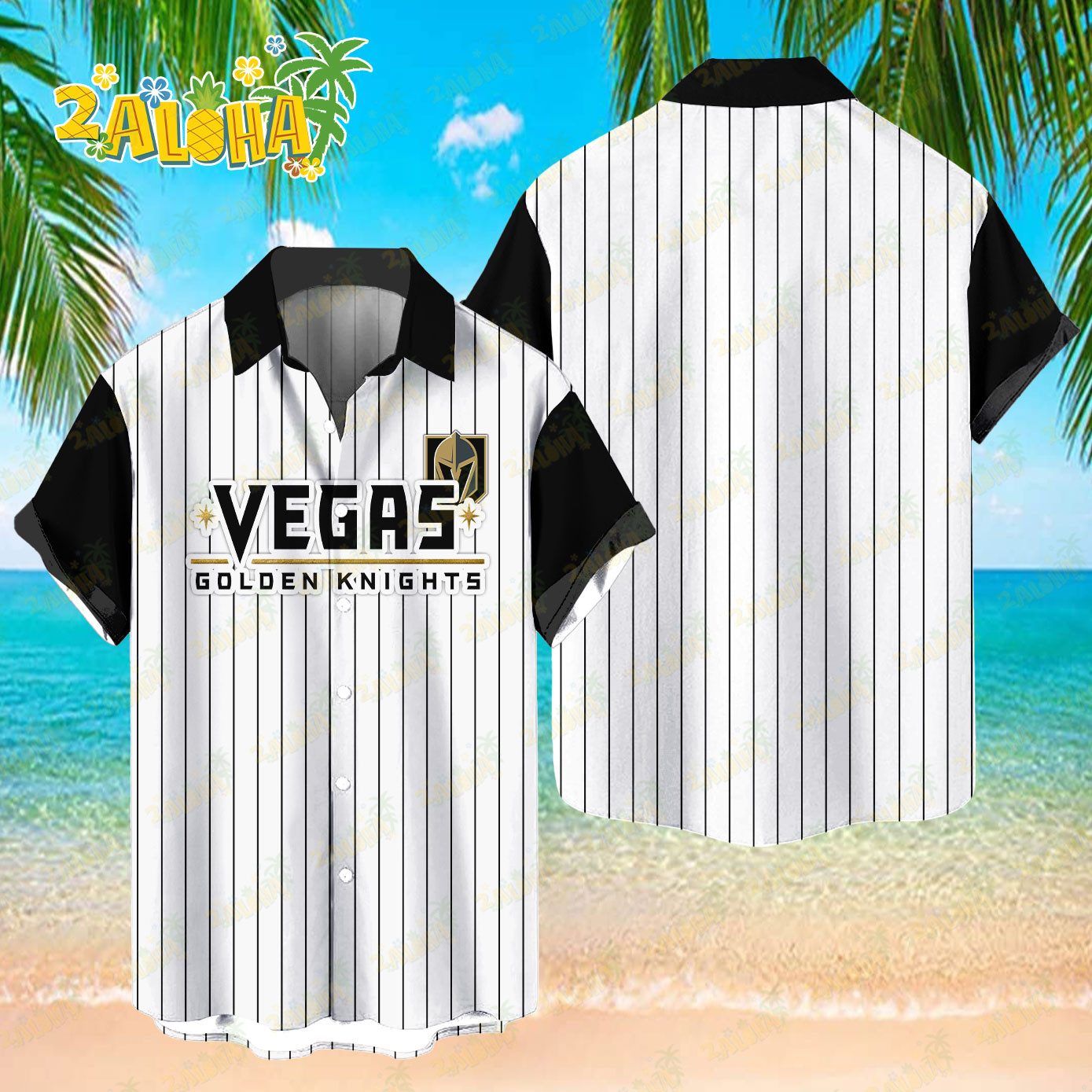 Vegas Golden Knights | Classic Retro Hawaiian Shirt NHL S4