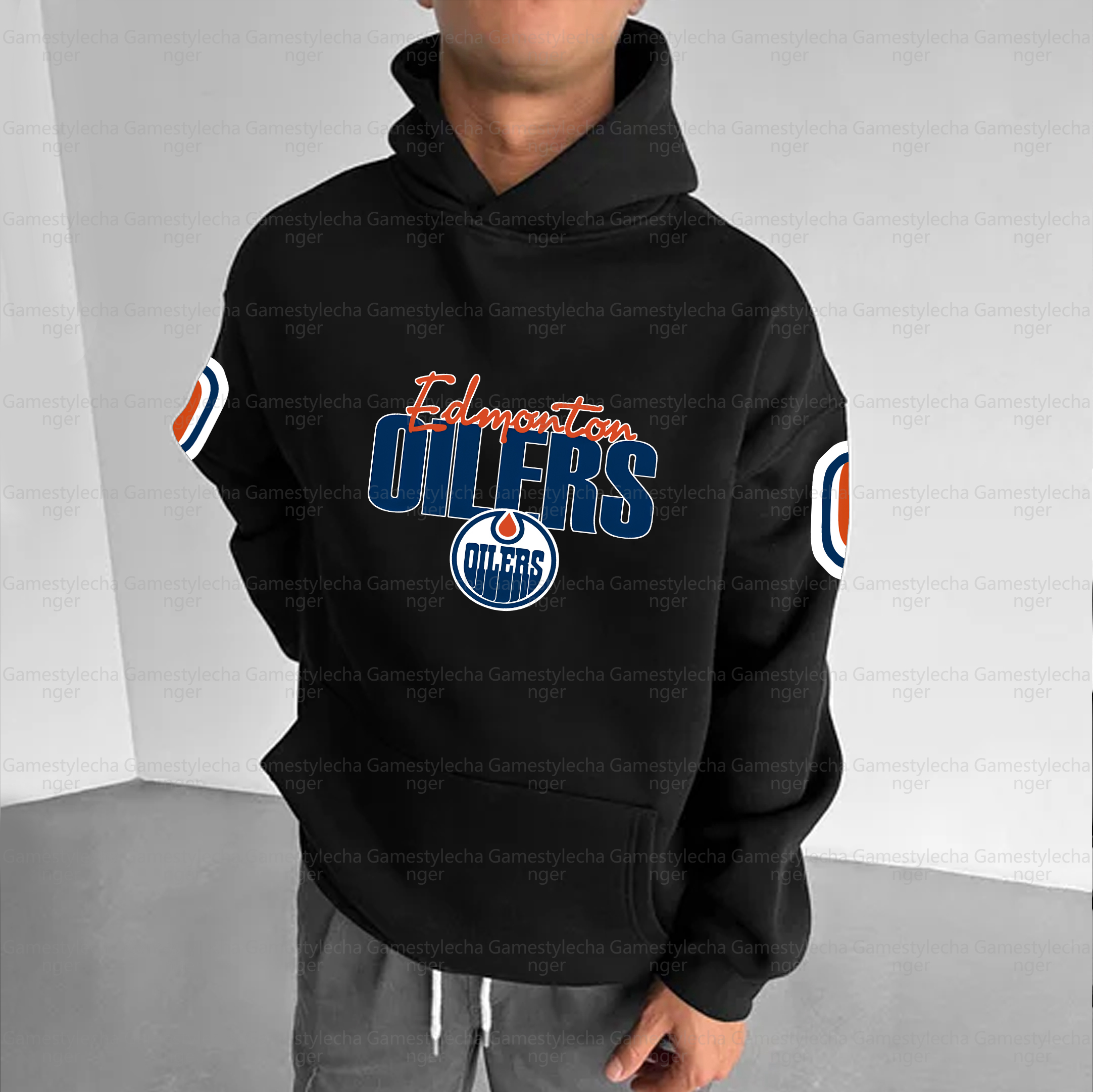 Unisex "Edmonton Oilers" Graphic Streetwear Vintage Plush Hoodie