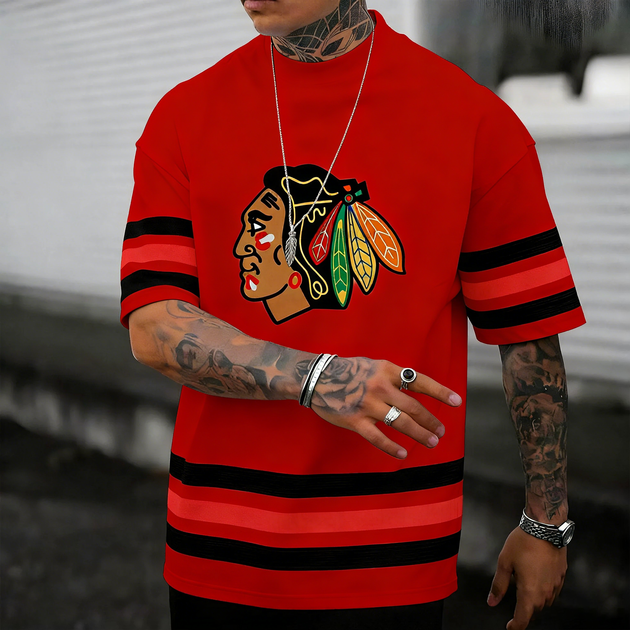 Unisex  "chicago blackhawks"  Inspired Trendy T-shirt
