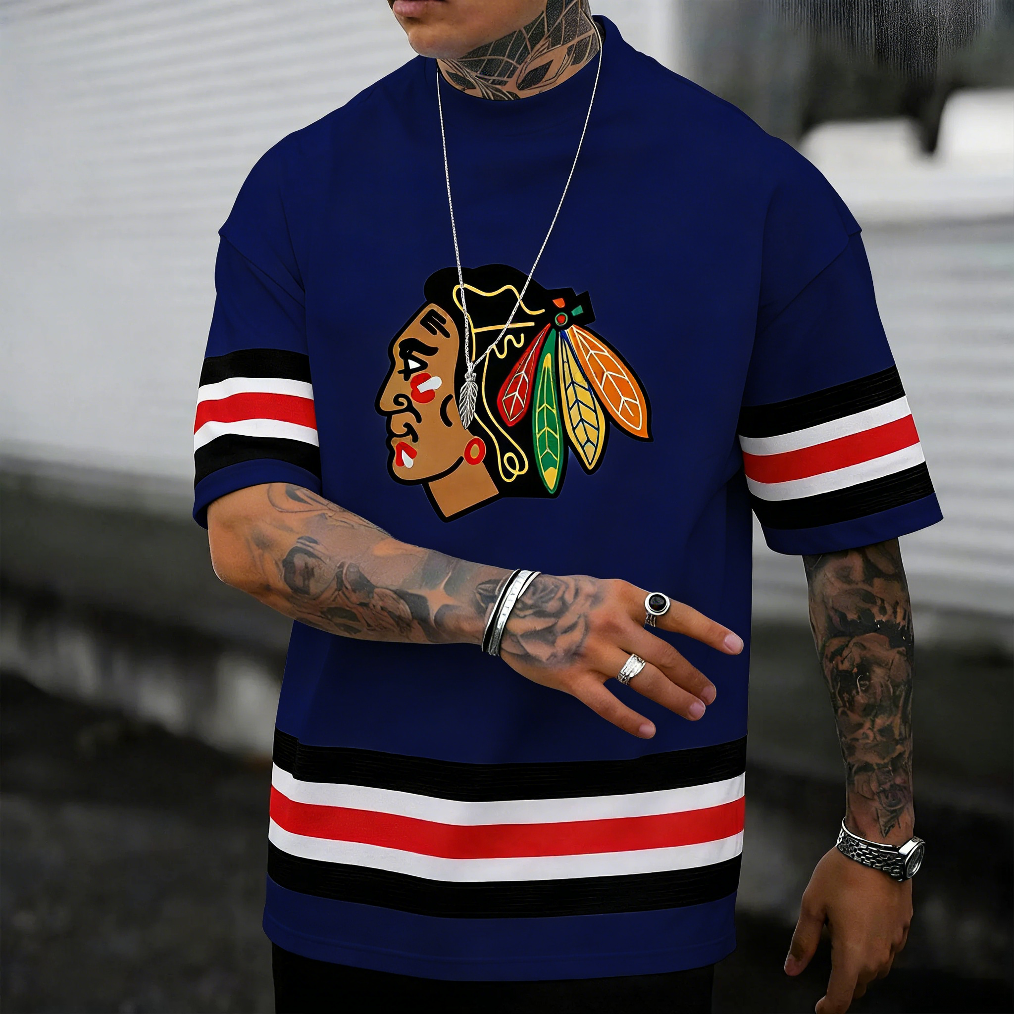 Unisex  "chicago blackhawks"  Inspired Trendy T-shirt