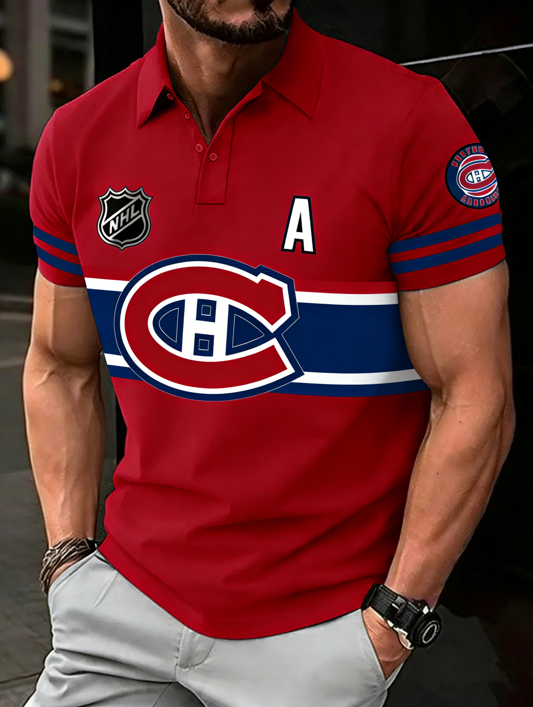 Unisex  "Montreal Canadiens"  Inspired Trendy POLO shirt