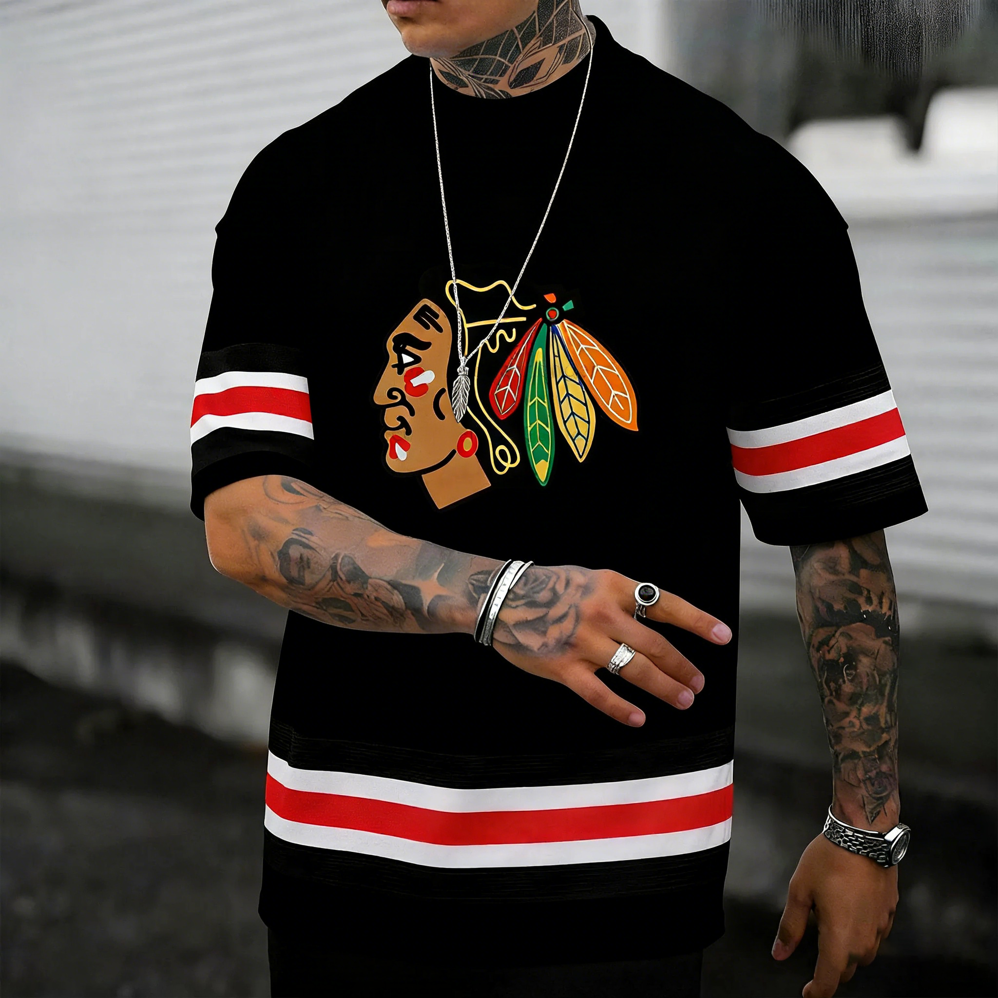 Unisex  "chicago blackhawks"  Inspired Trendy T-shirt