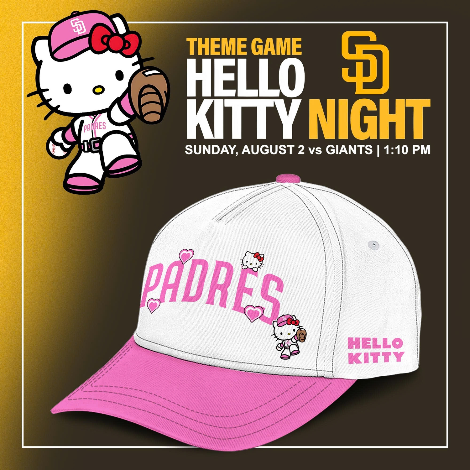 San Diego Padres MLB x Hello Kitty Night 2026 Limited Jersey Editions