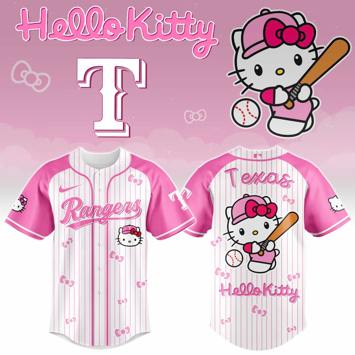 Texas Rangers x Hello Kitty 2026 Limited Editions Jersey Ver 2