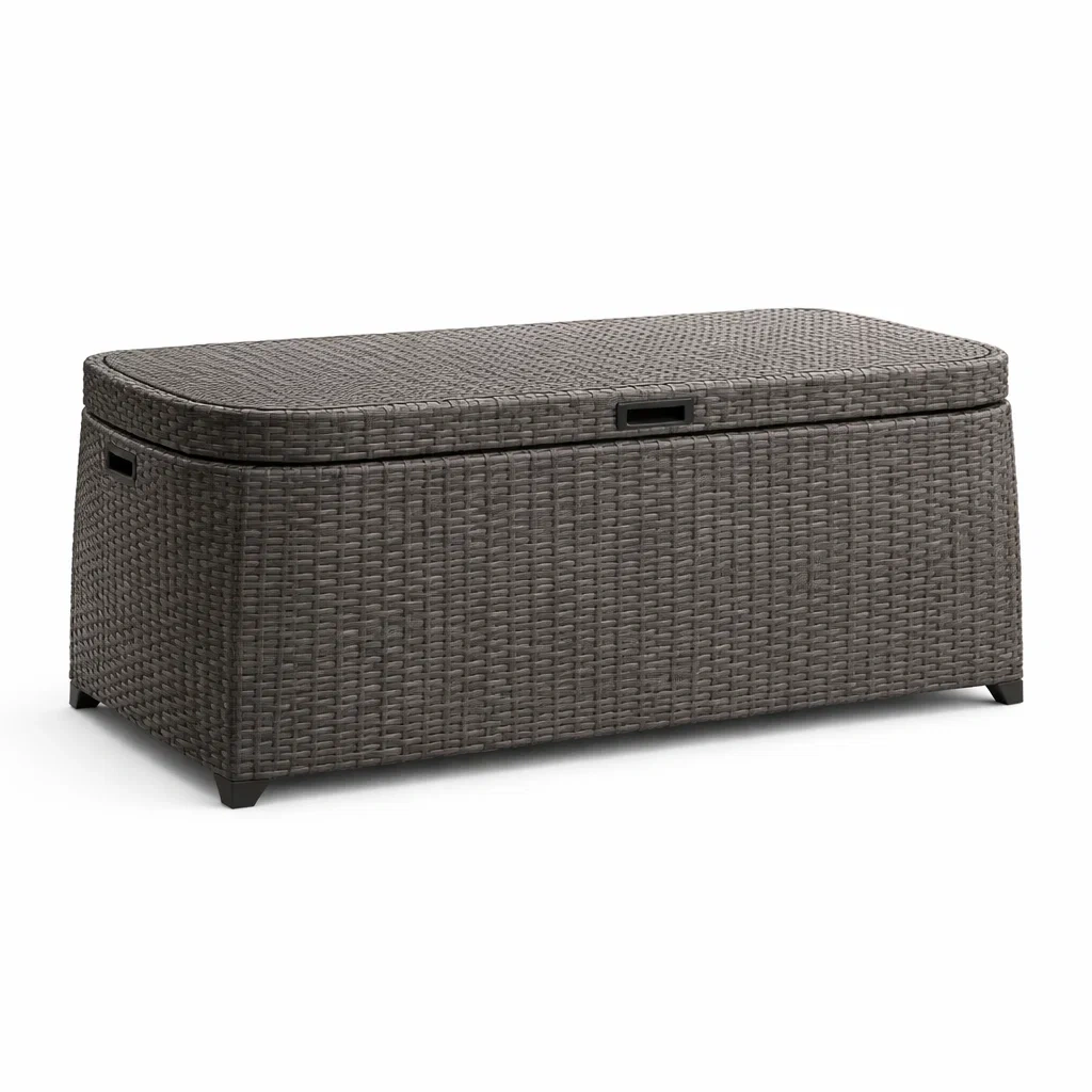 Contenitore da esterno in polyrattan grigio antracite-NOOKHAVENZ