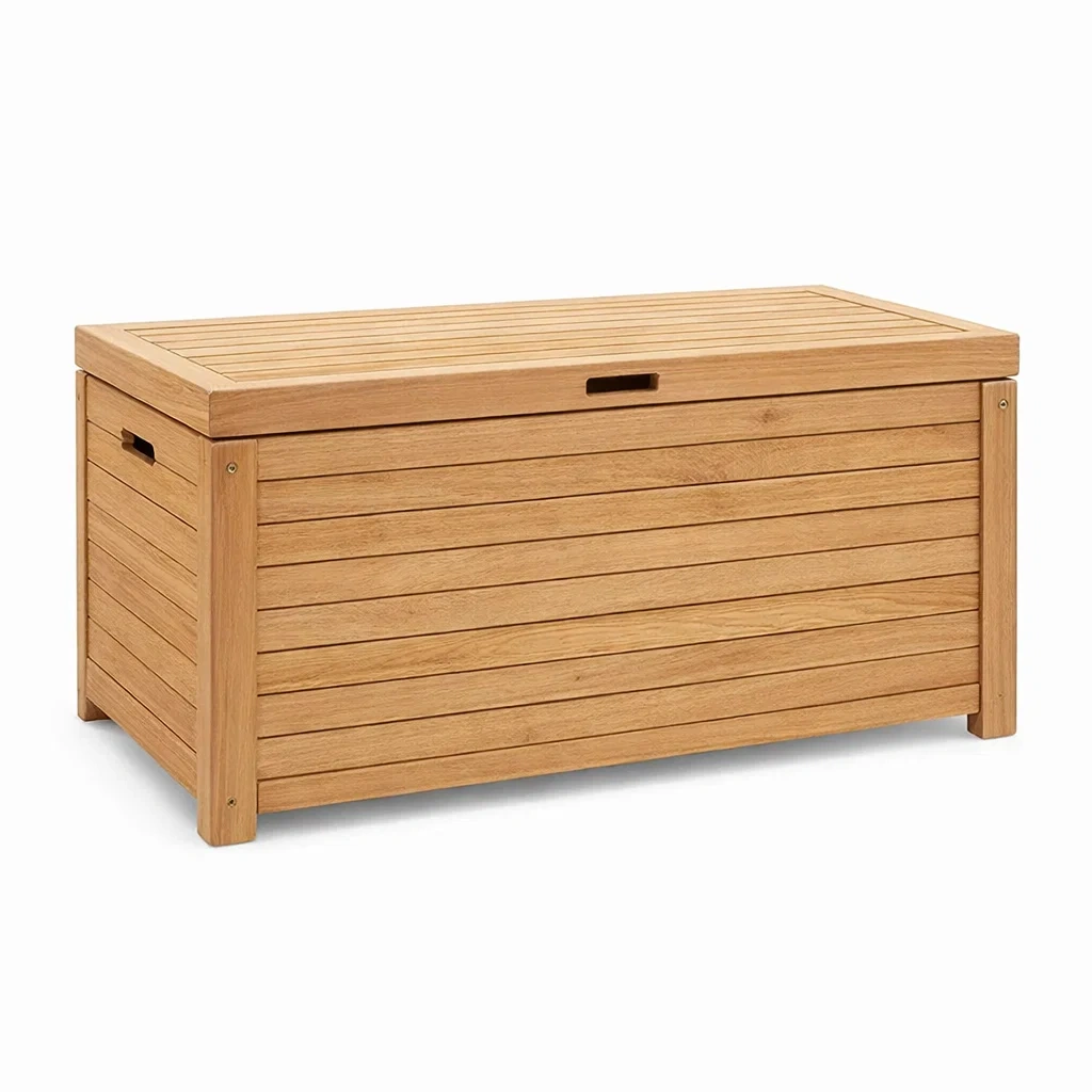 Contenitore da esterno in legno di acacia con coperchio 120x50x60 cm-NOOKHAVENZ