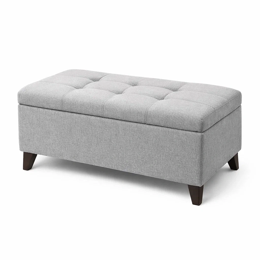 Panca contenitore in tessuto poliestere grigio-NOOKHAVENZ