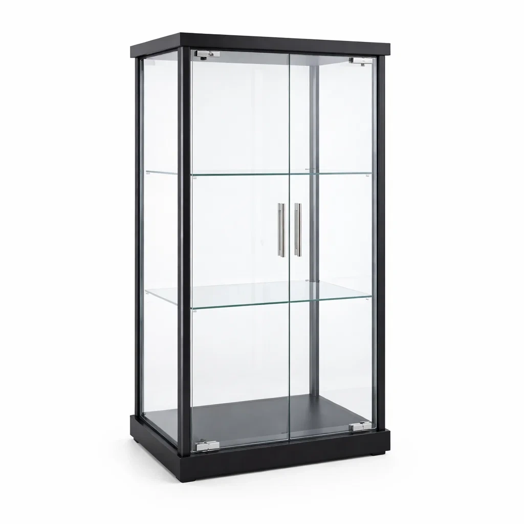 Vetrina in metallo e vetro temperato nera-NOOKHAVENZ