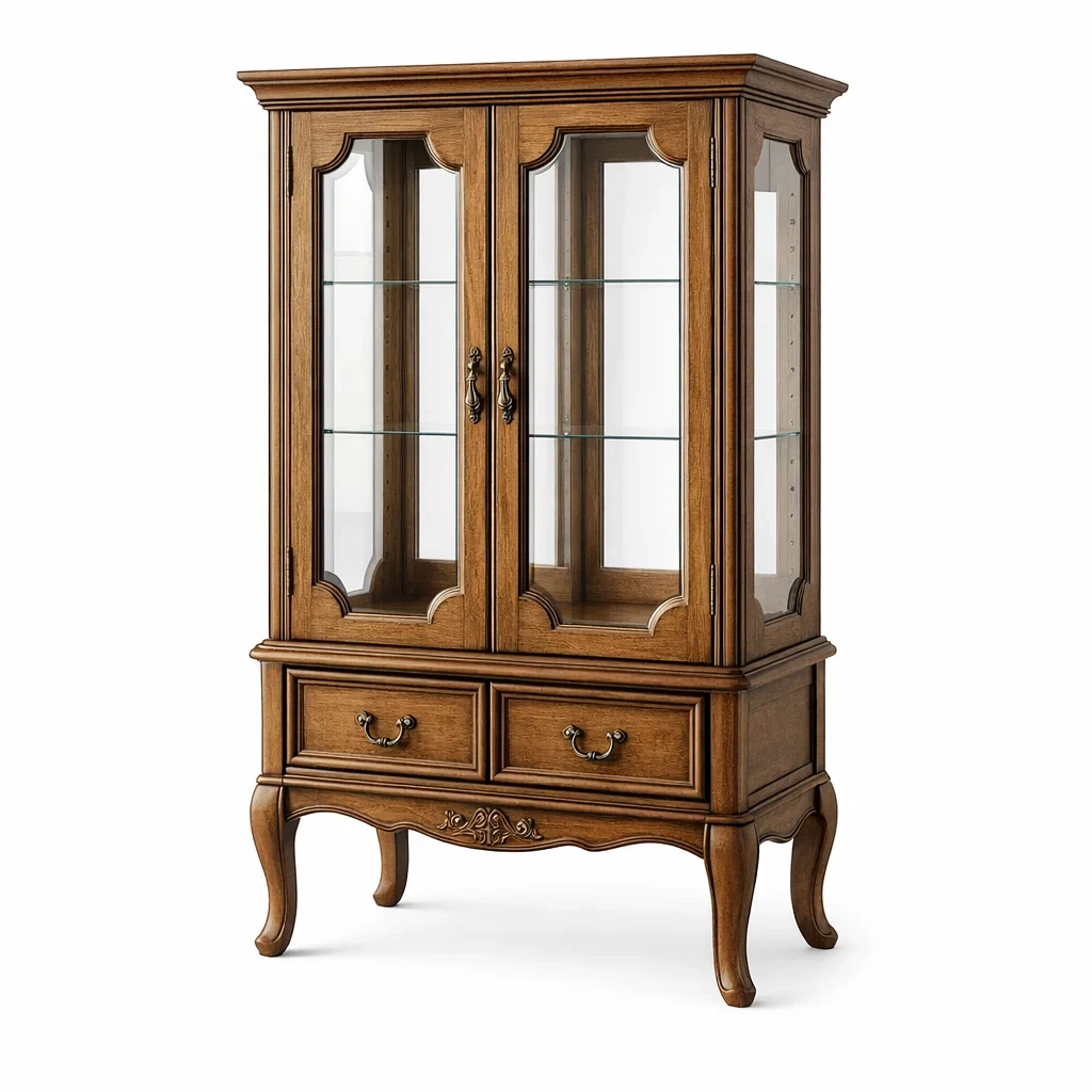 Vetrina in legno con pannelli in vetro temperato noce 185x90x45 cm-NOOKHAVENZ