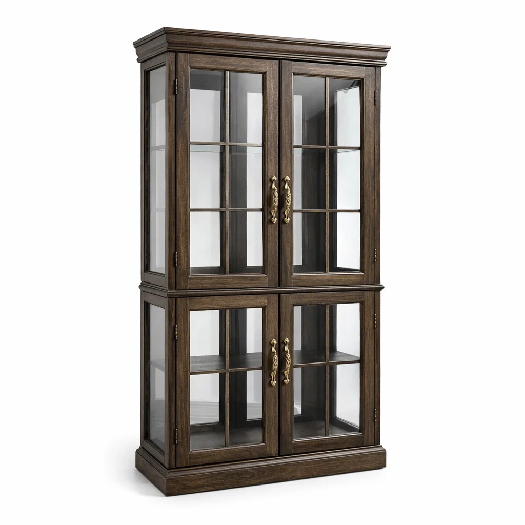 Vetrina in legno con vetro temperato e quattro ante-NOOKHAVENZ