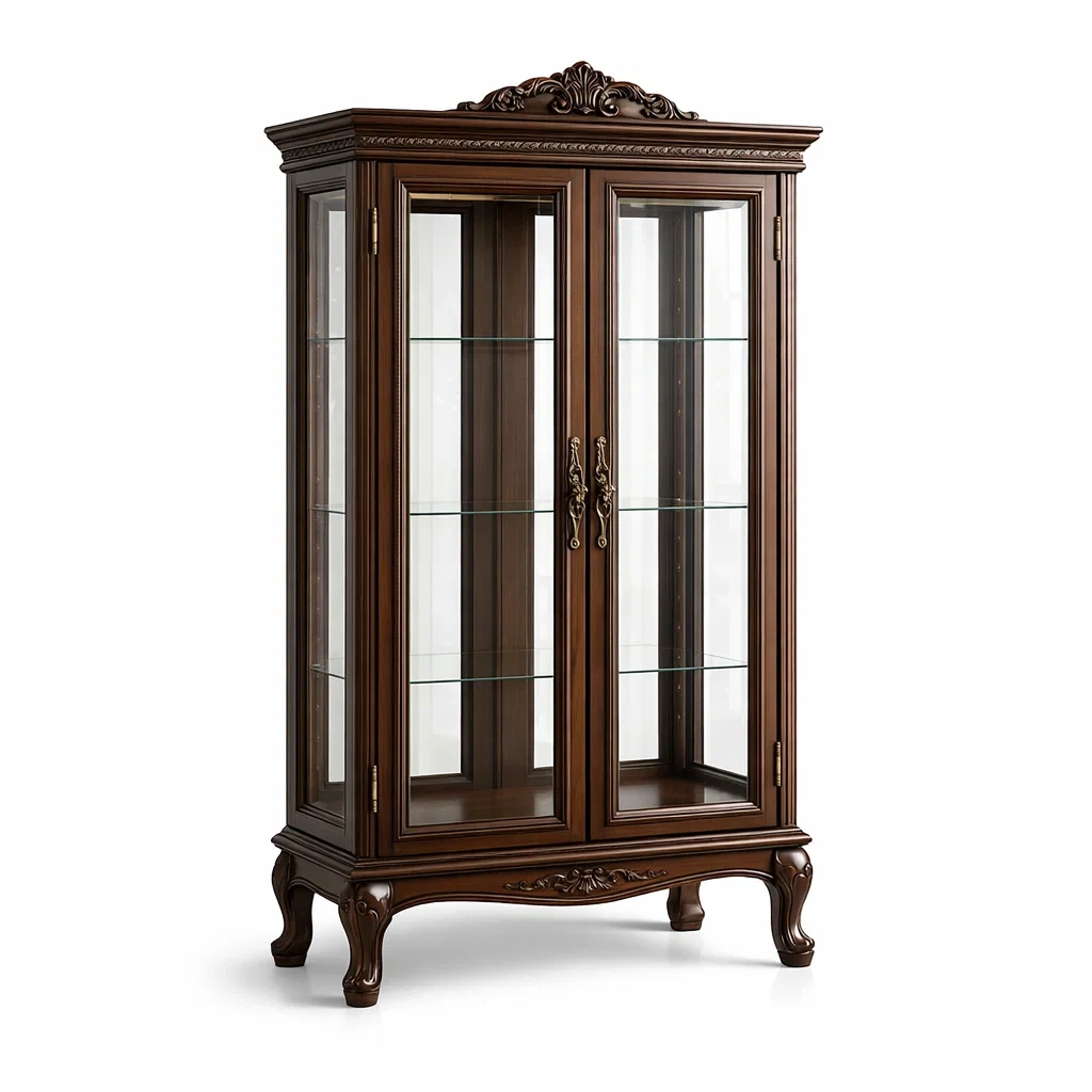 Vetrina in legno e vetro temperato marrone-NOOKHAVENZ