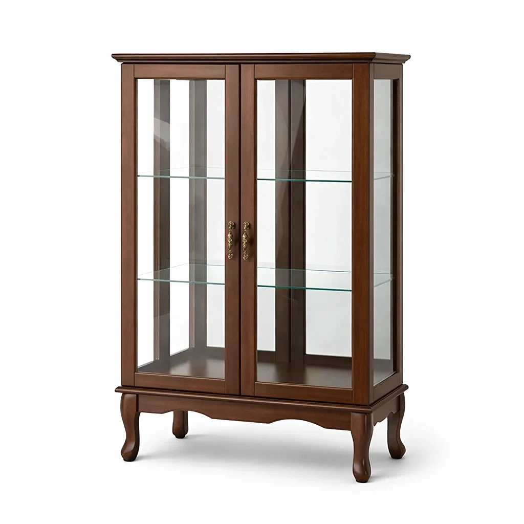 Vetrina in legno con ante e ripiani in vetro temperato-NOOKHAVENZ