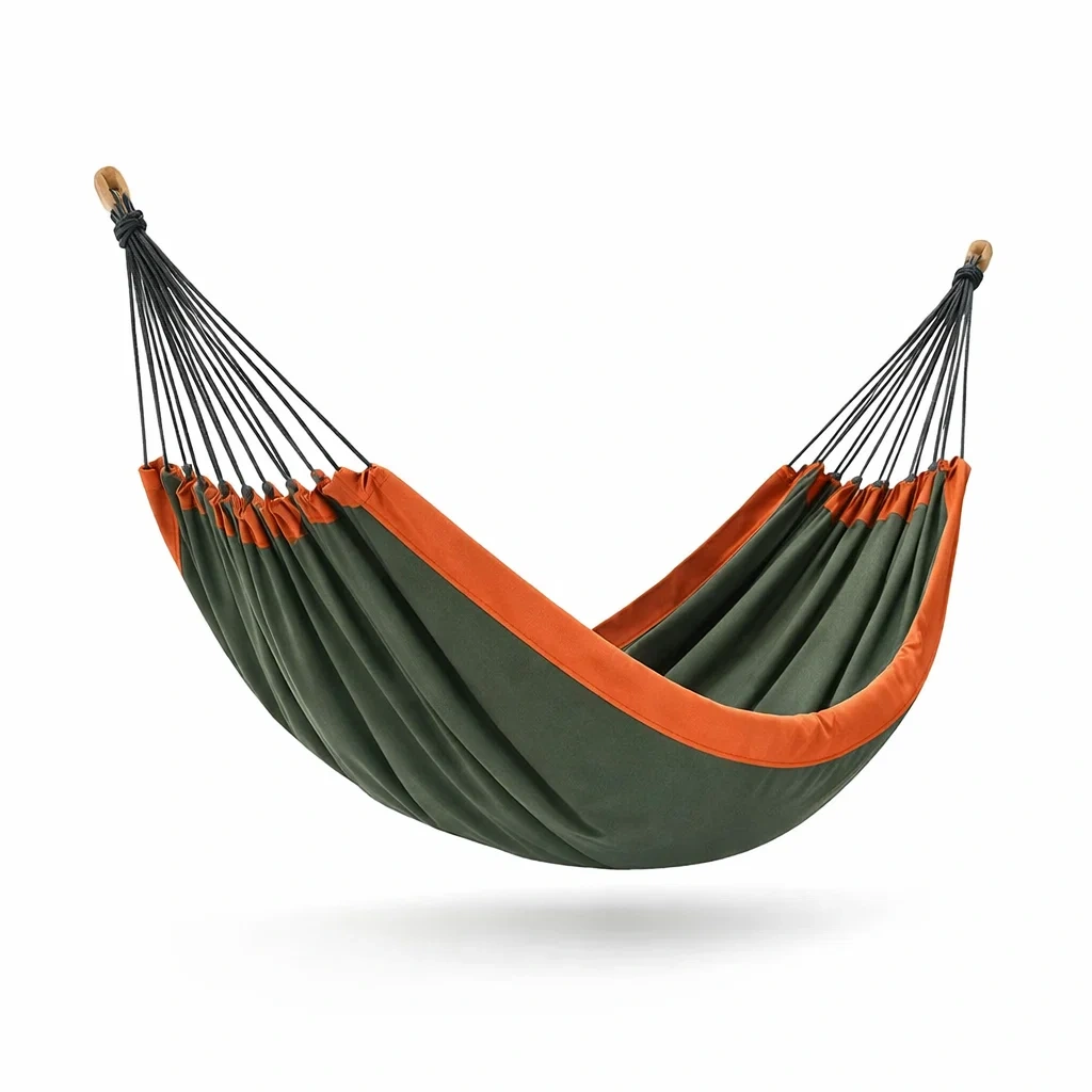 Amaca in tessuto verde e arancione-NOOKHAVENZ