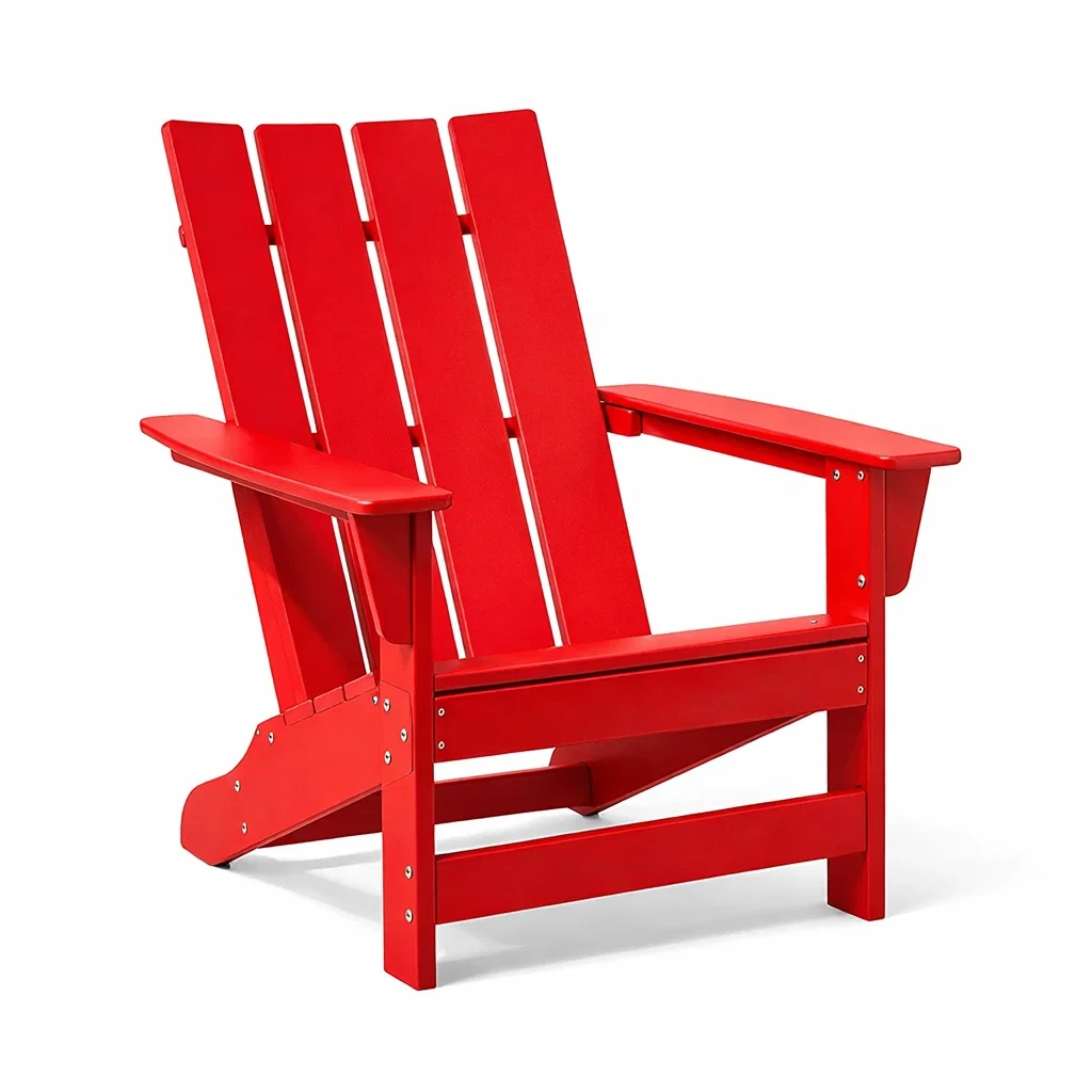 Sedia Adirondack in plastica HDPE rossa-NOOKHAVENZ