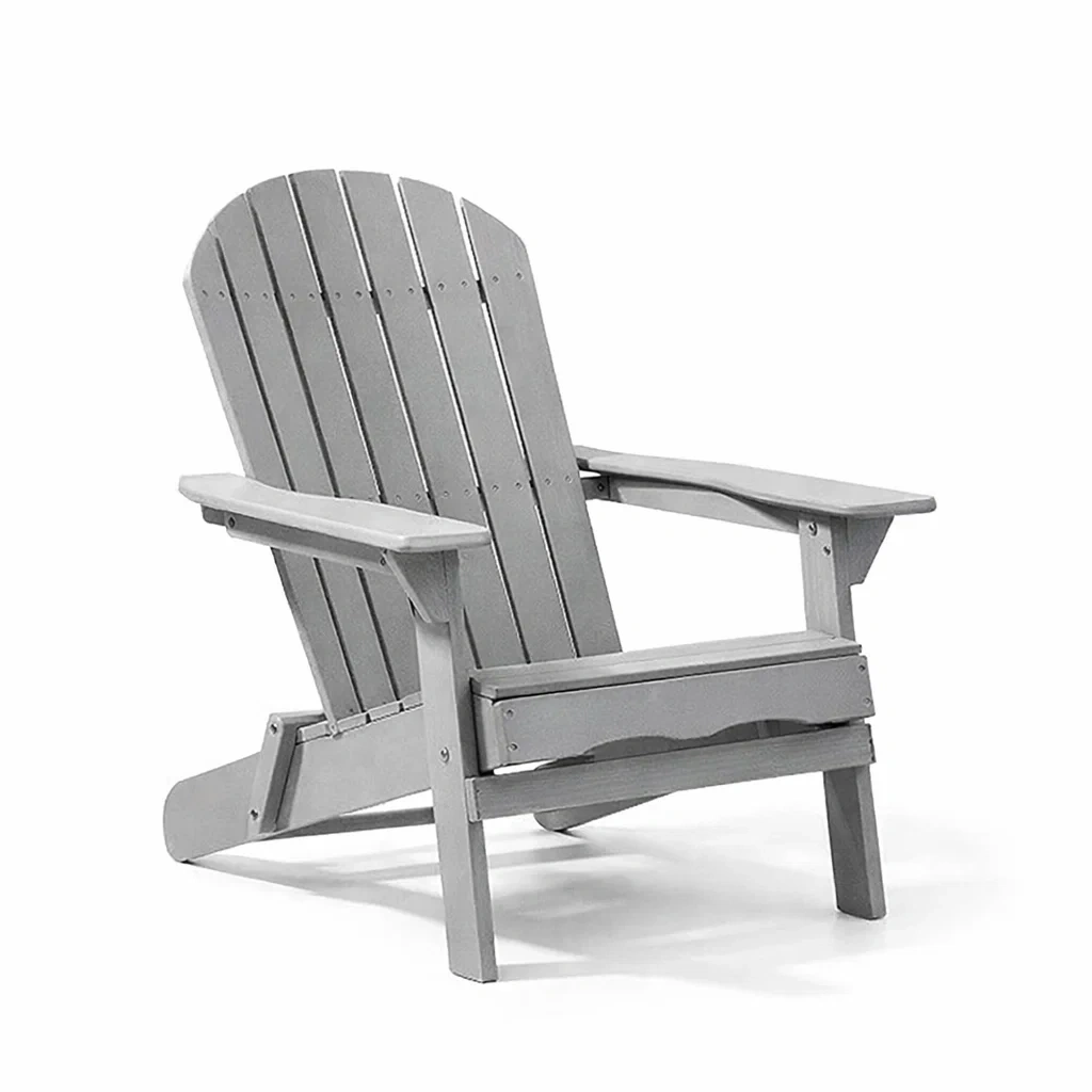 Sedia Adirondack in legno polimero grigio da esterno-NOOKHAVENZ