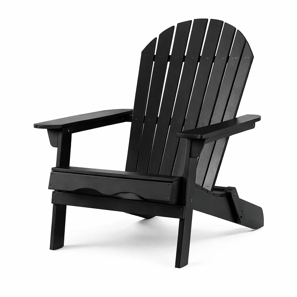 Sedia Adirondack in plastica nera-NOOKHAVENZ