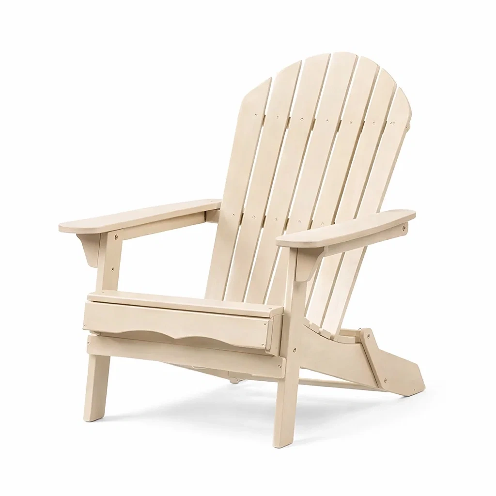 Sedia Adirondack pieghevole in legno beige-NOOKHAVENZ