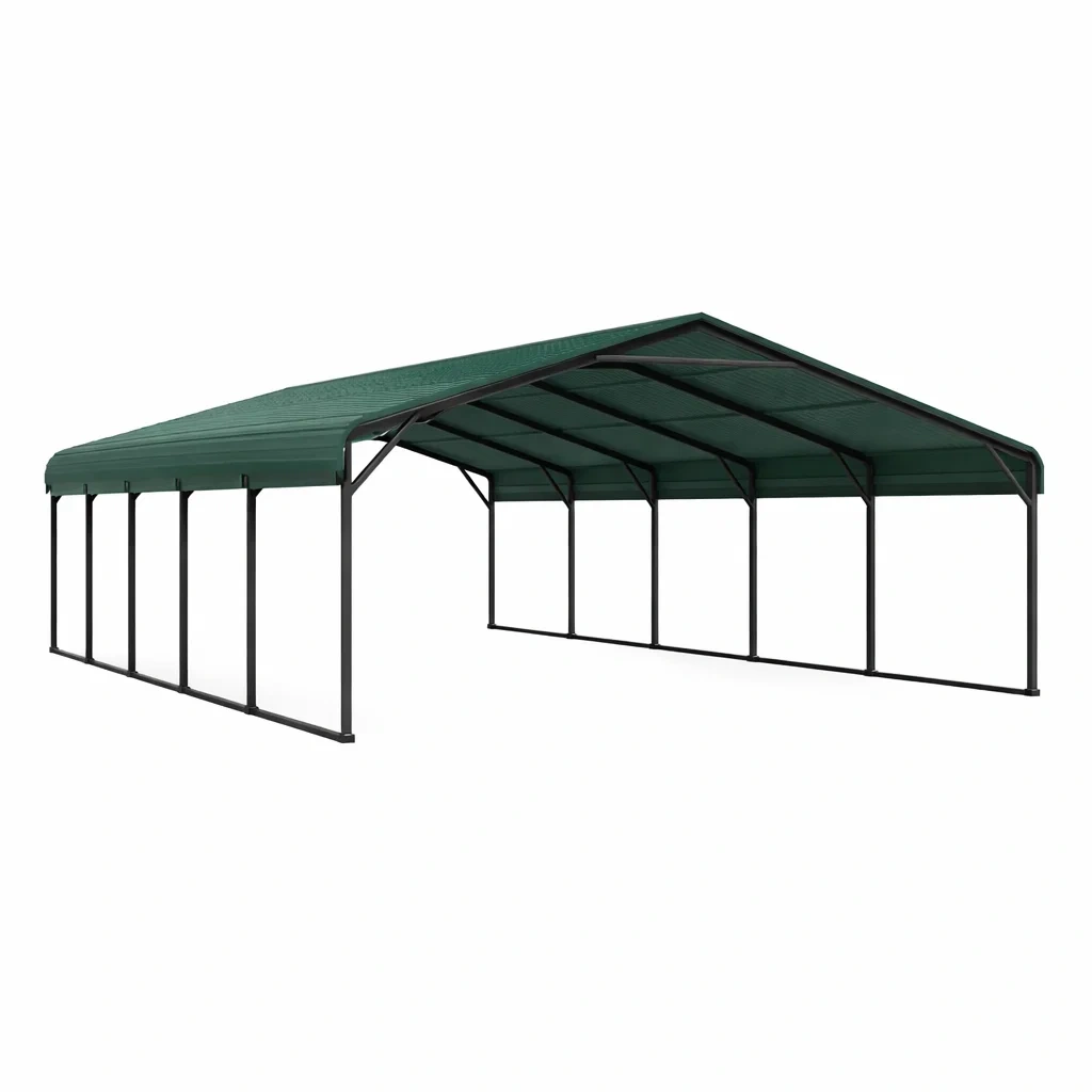 Tettoia per auto in metallo e PVC verde 600x300x250 cm-NOOKHAVENZ