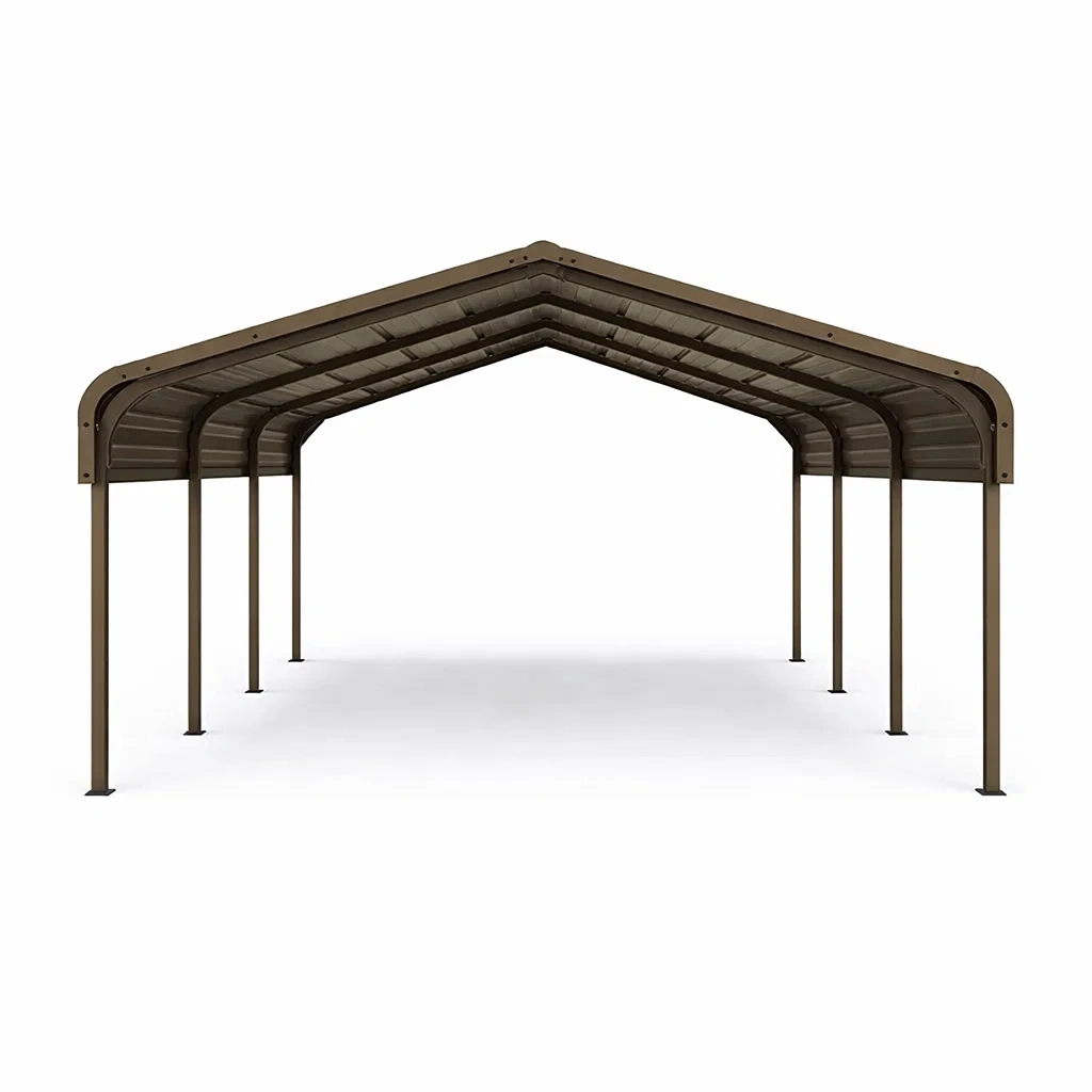 Tettoia per auto da esterno in metallo marrone 600x300x260 cm-NOOKHAVENZ