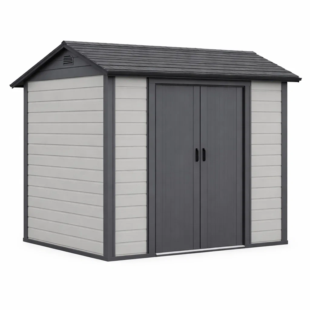 Capanno da giardino in resina grigio antracite 190x152x226 cm-NOOKHAVENZ