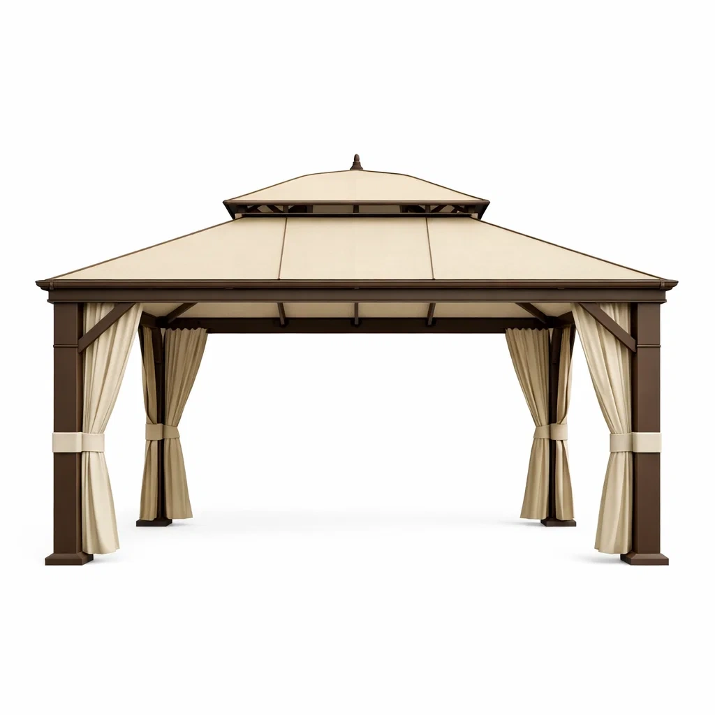 Gazebo rettangolare in alluminio e poliestere beige 300x400x270 cm-NOOKHAVENZ