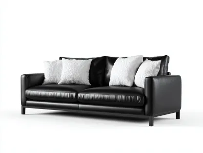 Sofá rinconero tapizado en cuero 230x160x80 cm - negro - diseño moderno para salón-Denupbay