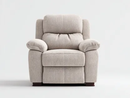Sillón reclinable tapizado de tela 90x95x105 cm - beige claro - diseño cómodo para salón-Denupbay