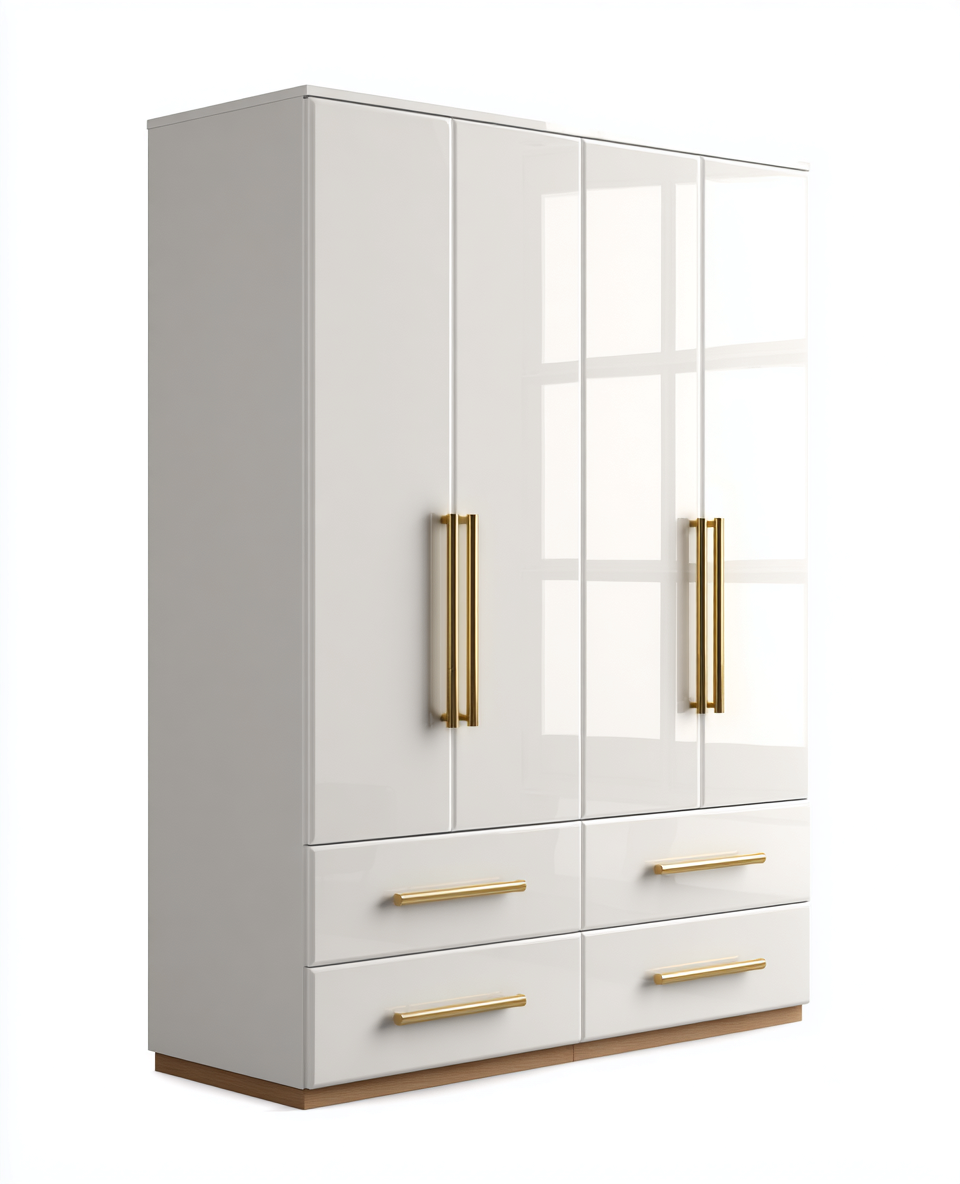 Armarios de dormitorio acabado lacado 180x60x210 cm - blanco - diseño moderno-Denupbay