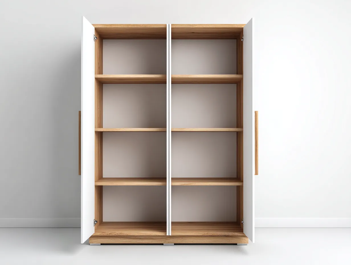 Armarios 120x60x200 cm - madera - blanco marrón - diseño moderno-Denupbay