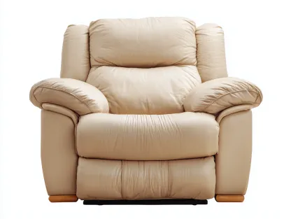 Sillones reclinables sillón reclinable tapizado de piel sintética 95x90x100 cm - beige claro - diseño confortable-Denupbay