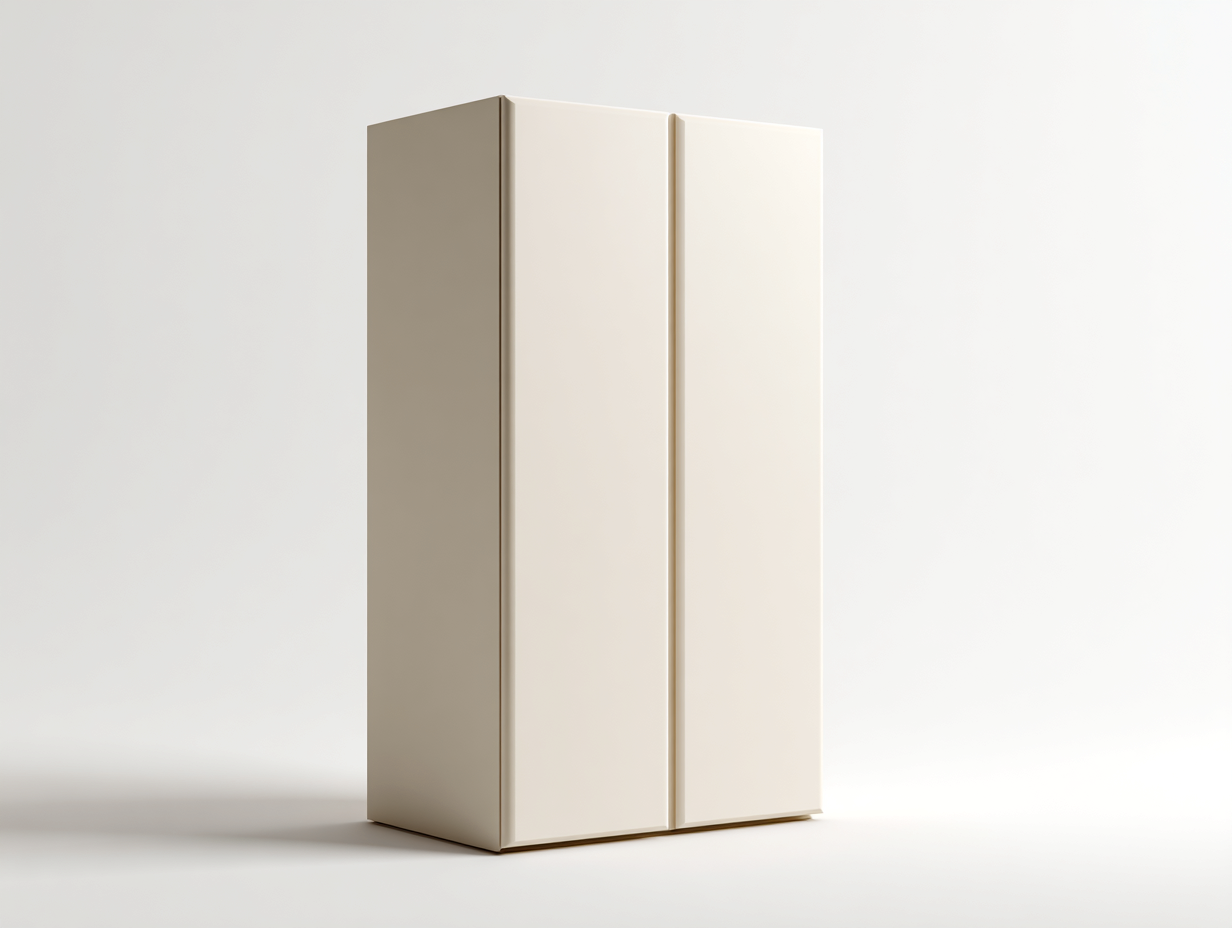 Armarios 2 puertas acabado liso 100x55x200 cm - Blanco crema - Diseño minimalista-Denupbay