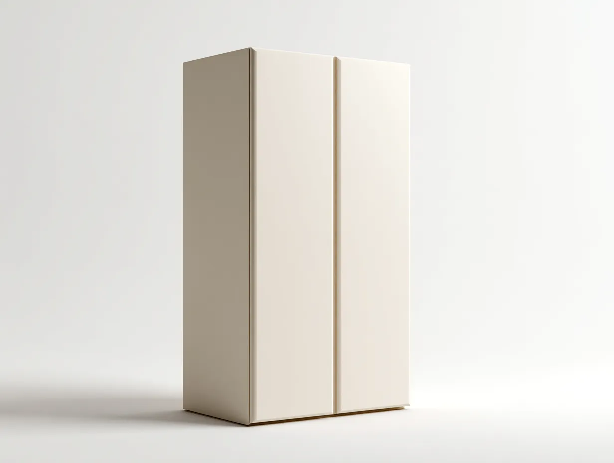 Armarios 2 puertas acabado liso 100x55x200 cm - Blanco crema - Diseño minimalista-Denupbay