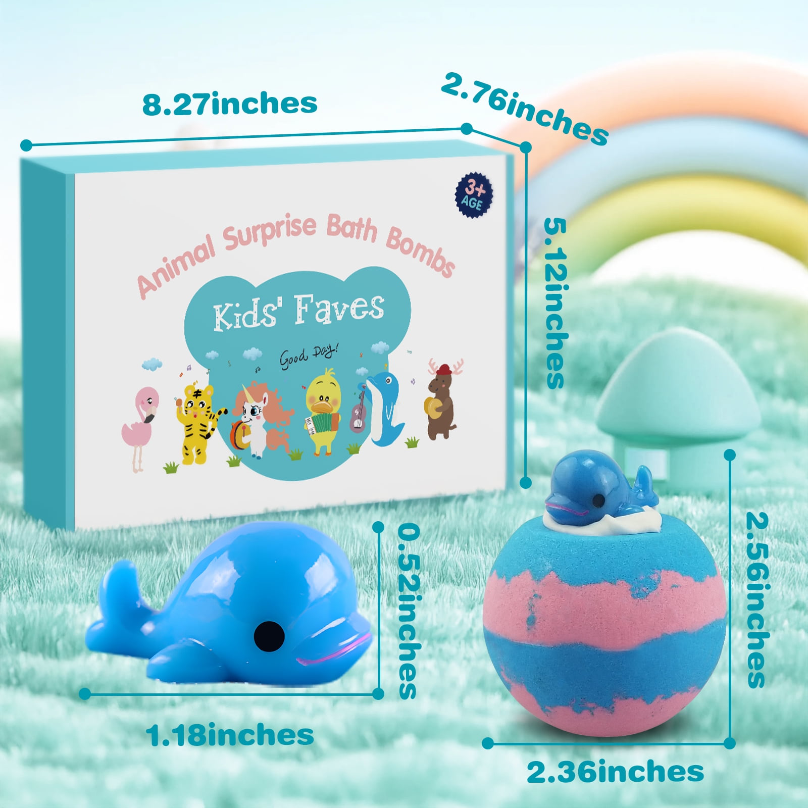 6 Pcs Handmade Safe Bath Bombs with Surprise Toys Inside