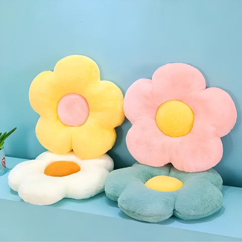 Plush Flower Seating Cushion Display