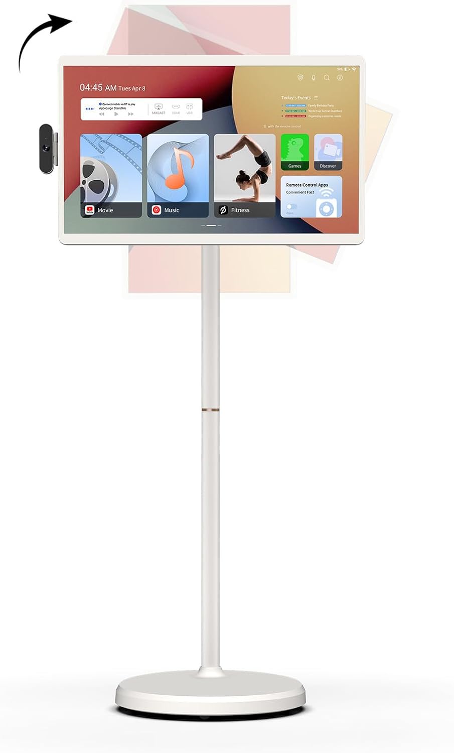 Next-Gen 32” Portable Smart TV on Wheels – Take Your Screen Anywhere